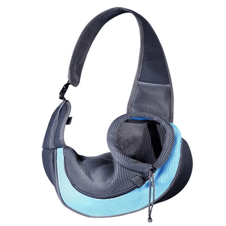Pet Sling Bag Carrier  Adjustable Breathable Safe Stylish Travelling Pet Hands-Free Sling Bag  Blue S Size