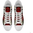thumbnail image 3 of Coolcustomize Mens Gothic Skull Rose High Top Canvas Sneakers Punk Rock Floral Cool Lace-Up Casual Shoes Womens Edgy Streetwear Aesthetic, 3 of 7