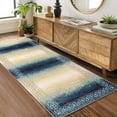 thumbnail image 3 of FairOnly Modern 2'x6'Blue Gradient Design Runncer Rug for Living Room Non Slip Stain Resistant Ultra Thin Throw Floor Carpet for Bedroom Kitchen, 3 of 7