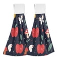 thumbnail image 2 of Apple and Butterfly Pattern Hand Towels 2 Pack Quick Dry Velvet Soft with Velcro Kitchen Bath 14x18in, 2 of 7