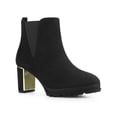 thumbnail image 1 of Unique Bargains Bottes à Talons Épais à Plateforme à Bout Rond Effet Miroir pour Femmes Noir (Taille 9,5), 1 of 4