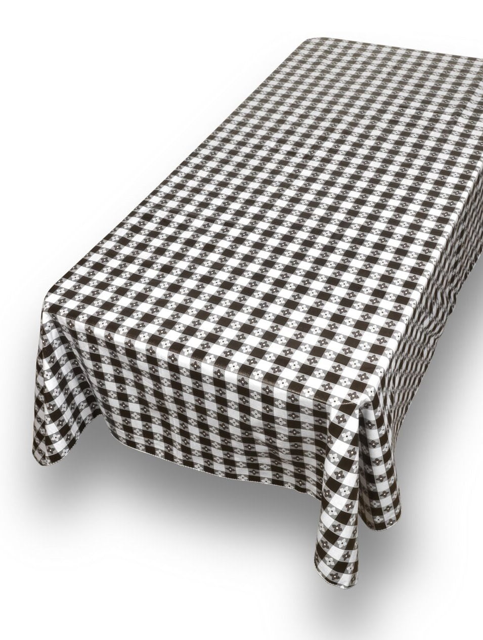 Houndstooth Glen Check Plaid Rectangle Tablecloth Picnic Tablecloth BBQ Table Cloths Polyester for Kitchen 54x72 Inch