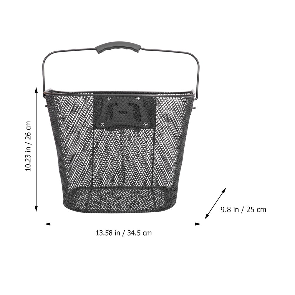 ELAYARD Black Large Capacity Front Frame Bike Basket 1-Pack Handlebar Storage Accessory for Cycling