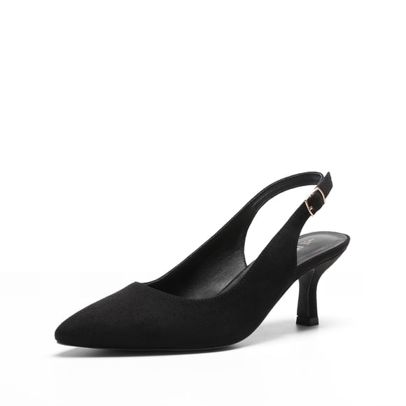 Zapatos DREAM PAIRS Tacones Kitten Slingback en Ante Negro
