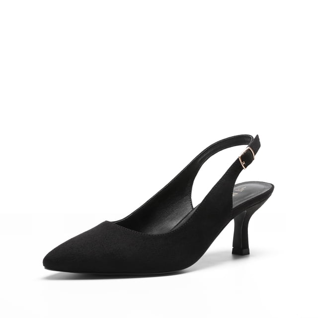 Zapatos DREAM PAIRS Tacones Kitten Slingback en Ante Negro