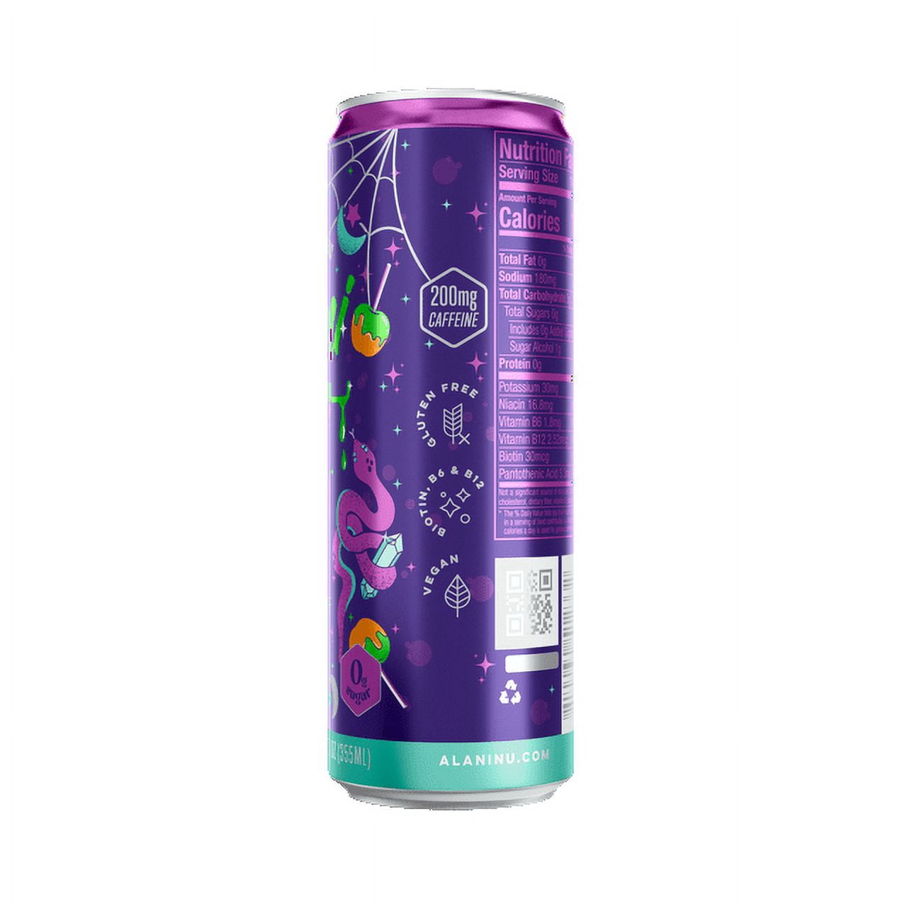 Single 12 oz Alani Nu Sugar-Free Energy Drink Can, Pre-Workout Performance, Witch's Brew, (Limited Edition)