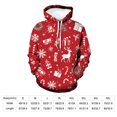 thumbnail image 5 of GHUALURU Men's Christmas Snowflake Reindeer Gift Graphic Pullover Hoodie, Red3，L, 5 of 5