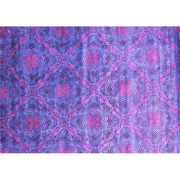 Ahgly Company Indoor Rectangle Abstract Purple Contemporary Area Rugs, 6' x 9'