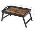thumbnail image 4 of SONGMICS Bed Tray Table with Bamboo Folding Legs, Breakfast Tray for Sofa, Rustic Brown, 4 of 6