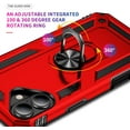 thumbnail image 5 of Entronix Heavy Duty Rugged Case for iPhone 16 Plus, Shockproof Kickstand Rotating Ring, Red, 5 of 6