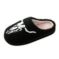 thumbnail image 5 of Fuzzy Slippers Women Slip On Indoor Plush Slippers Comfortable Slippers Fluffy Winter House Shoes Warm Slippers Home Footwear Home Slippers Black 45, 5 of 8