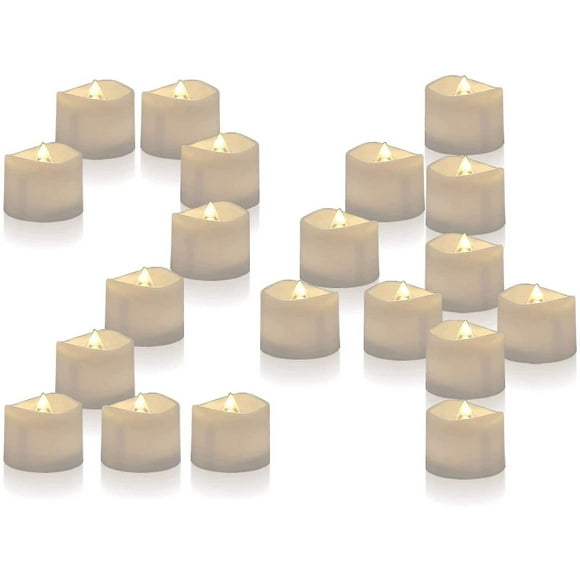 Led Tea Lights, Pack Of 24, Flameless Votive Tealights With Warm White Flickering Bulb Light, Fake Candle Realistic