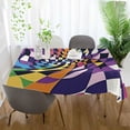 thumbnail image 3 of Yayeee Tablecloths 60" x 108" Rectangle Wrinkle Resistant Party Table Cover, Purple Wavy Plaid, 3 of 8