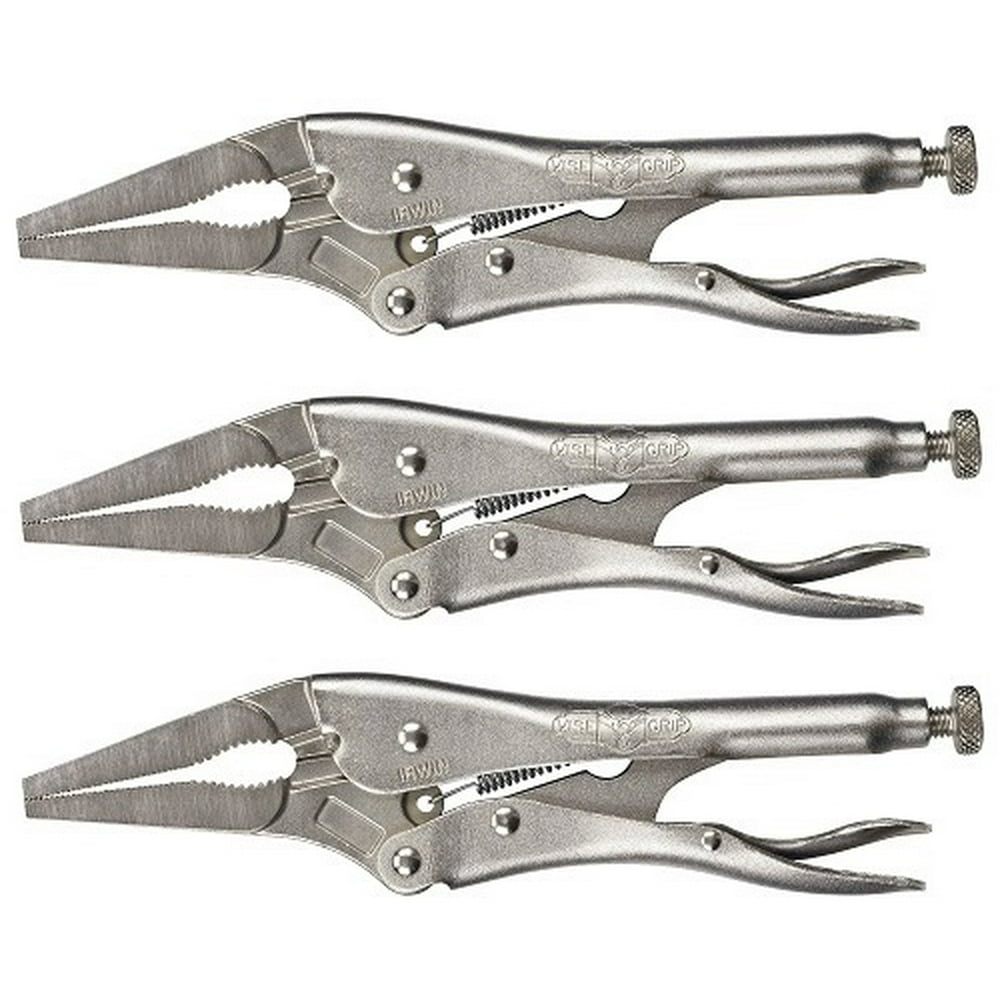 Irwin ViseGrip 4LN (3 PACK) 15/8" Jaw Cap 4" Long Nose Plier w Wire
