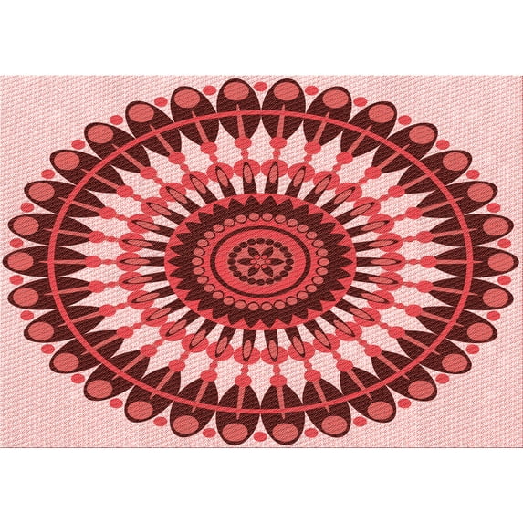 Ahgly Company Machine Washable Indoor Rectangle Transitional Pastel Pink Area Rugs, 2' x 3'