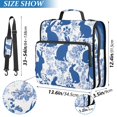 thumbnail image 3 of Haosy 3 Ring Zipper Binder with Shoulder Strap Waterproof Trapper Keeper 2 Inch D-Ring 500 Sheets Capacity, Blue Flower Easter Bunny Silhouette, 3 of 8