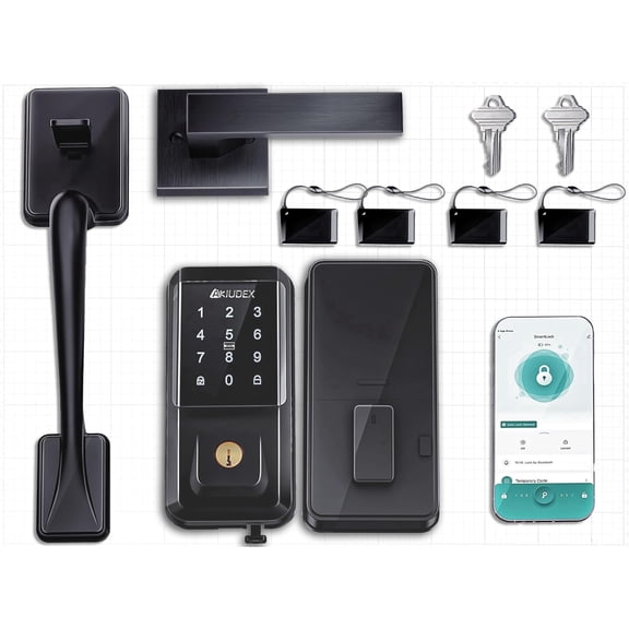 SUGIFT Smart Door Lock Keyless Entry Deadbolt with Fingerprint and Keypad Access for Home Front Door and Apartment, Black
