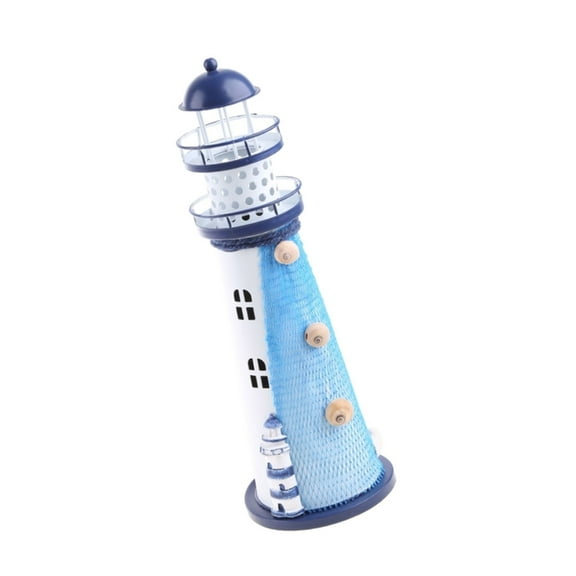 AOOOWER 2Piece Iron Crafteds Electronic Lighthouses Set for Living Room and Office Decoration Enhancements