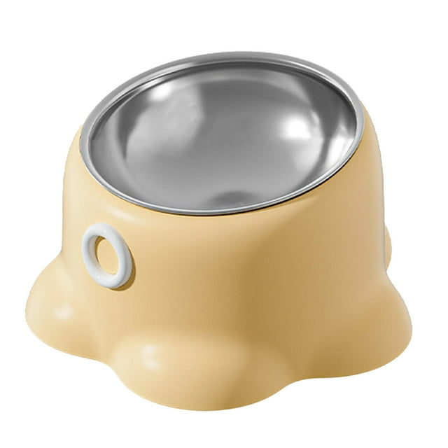 Dsscvnef Bol Inclinable en Acier Inoxydable pour Chats et Chiens avec Base Robuste Design Surélevé pour Distributeur de Nourriture et d'Eau Intérieur Extérieur