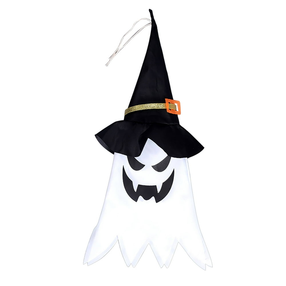 Halloween Ghost Light Hanging Glowing Ghost Hat Decoration For Outdoor ...