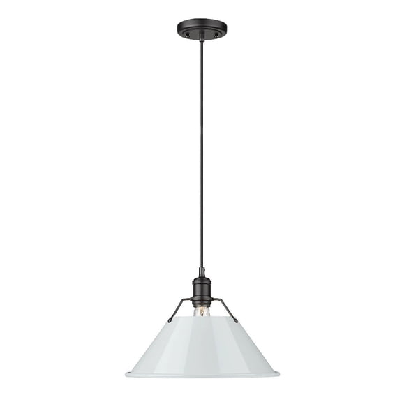Orwell 1-Light Pendant in Matte Black with Dusky Blue
