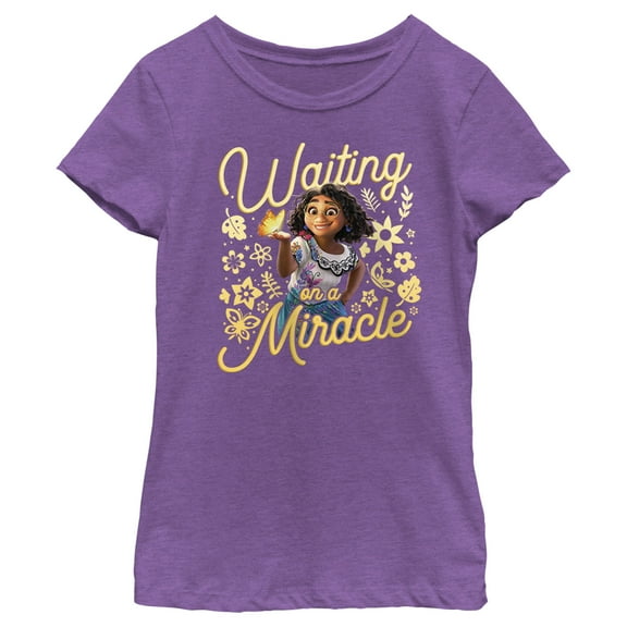 Girl's Encanto Mirabel Waiting on a Miracle Graphic Tee Purple Berry Medium
