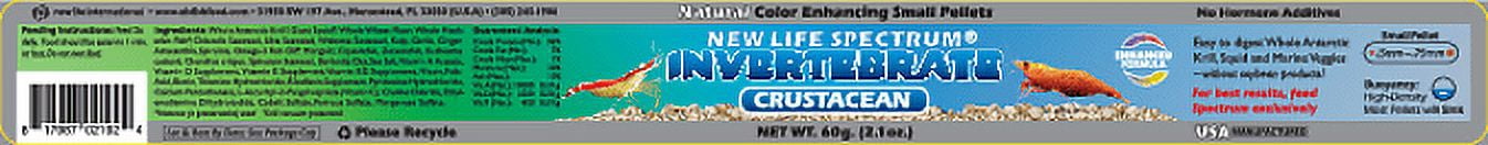New Life Spectrum Invertebrate Crustacean Fish Food Pellets, 60 g