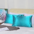 thumbnail image 2 of Unique Bargains Satin Pillowcases Silky Covers Teal 20"x54", 2 of 7