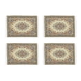 thumbnail image 1 of Paquete de 4 alfombras hechas con florales de 1/12, alfombra de turco, alfombra de tela bordada, decoración uebles beige3 Yotijar Muñeca de muñeca, 1 of 8