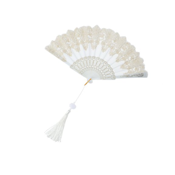 Vocoste 1 Pc Lucky Cloud Pattern Folding Fan for Masquerade White