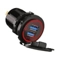 thumbnail image 1 of Scienceny Enchufe de 12 V-24 V, toma de corriente, de coche de cobre, resistente al agua, 2 puertos, adaptador de corriente de montaje en enchufe Type7 NO7, 1 of 6