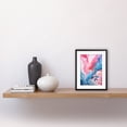 thumbnail image 2 of Fluid Paint Acrylic Pouring Abstract Artwork Pink Blue Flowing Colours Artwork Framed Wall Art Print 9X7 Inch, 2 of 5