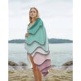thumbnail image 2 of Green Ombre Beach Towels Oversized Super Absorbent, Modern Geometric Abstract Dark Red Cream Lightweight Bath Towel Quick Dry Sets For Bathroom/Pool/Rv Camping/Beach Play/Gym Room/Picnic 23"x47", 2 of 8