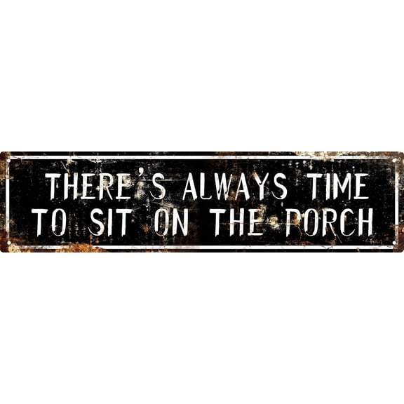 Metal Tin Signs - Farmhouse Cabin Wall Decor - Porch, Kitchen, Garden, Patio - 4x16 In