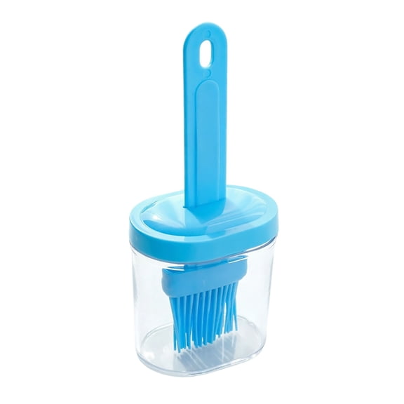 Silicone Basting Brush With Container Portable Sauce Brush For Bbq Grill Baking Oil Sauce Marinade Kitchen Tool,Blue-17X7Cm