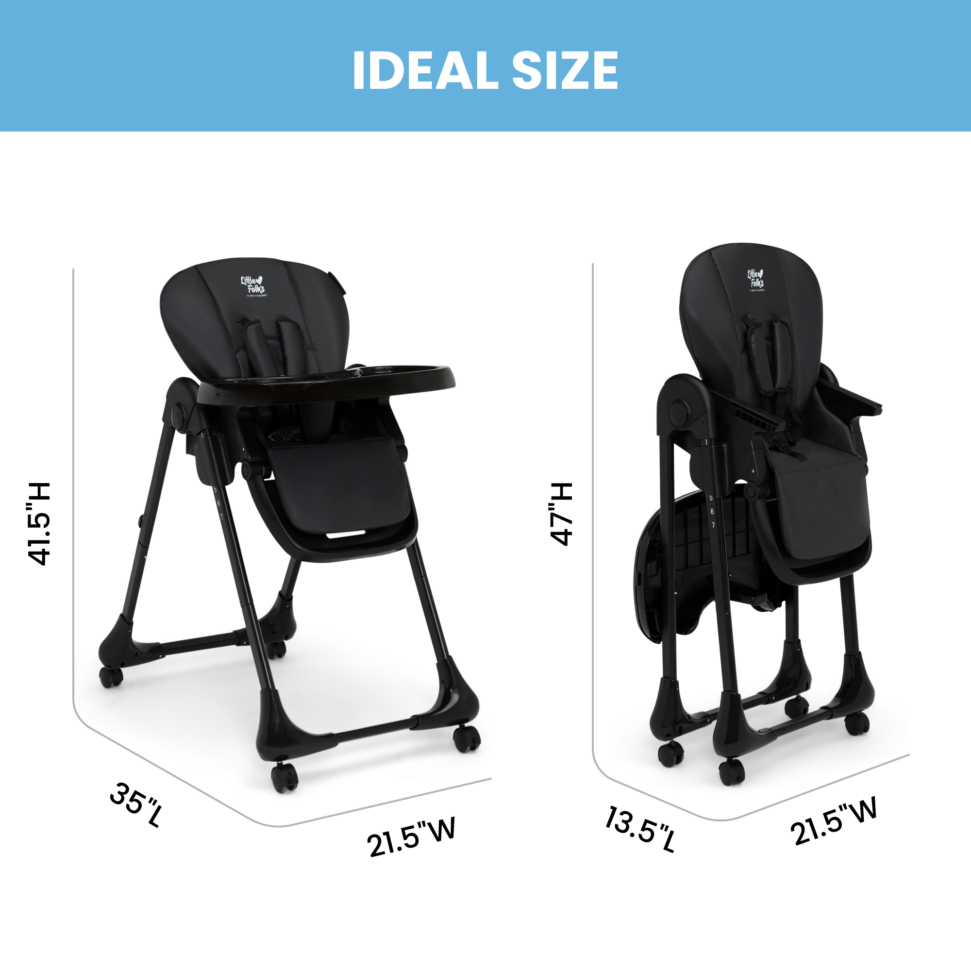 Little Folks by Delta Children 2-in-1 SlimFold High Chair photo 6