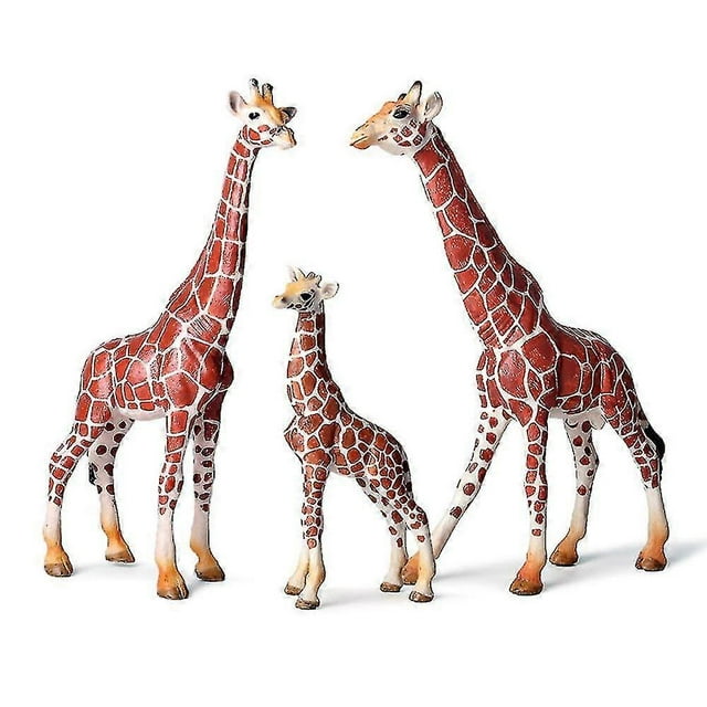 Figuras realistas de jirafa de plástico, juguete de safari, para decorar tartas.