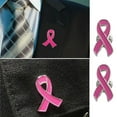 thumbnail image 4 of 10-Pieces Stylish Pink Ribbon Brooch Cancers Awareness Propaganda Badge Handmade Pin Fashionable Accessory, 4 of 9