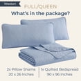 thumbnail image 6 of THD Winston - 3 Piece Full Queen Size Quilt Set, Lightweight Queen Bedspread Coverlet Set (Full/Queen, Light Blue), 6 of 8