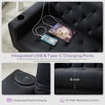 thumbnail image 5 of LAZZO 62" Loveseat Sofa, Tufted Couch with USB Ports and Cupholders for Living Room, Office and Bedroom, Black, 5 of 9