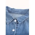 thumbnail image 3 of POGLIP Women's Turn Down Collar Buttoned Long Sleeve Denim Shirt, 3 of 6