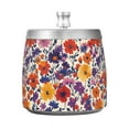 thumbnail image 7 of Yayeee Ashtray with Lid for Cigarette Smokeless Stainless Steel Home Ash Holder, Colorful Flowers Pattern, 7 of 7