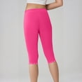 thumbnail image 4 of JoveMarine Work Pants Women - Elastic High Waist Diamond Rhinestone Decor Slim Fit Bottoming Capris for Party Workout, Tummy Control Stretchy,Hot Pink M, 4 of 7