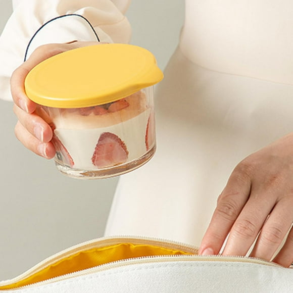 Round Glass Food Container, Refrigerator Safe Glass Soup Container for Office