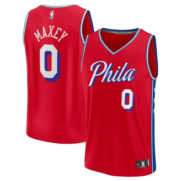 Men's Fanatics Tyrese Maxey Red Philadelphia 76ers Fast Break Replica Player Jersey - Statement Edition