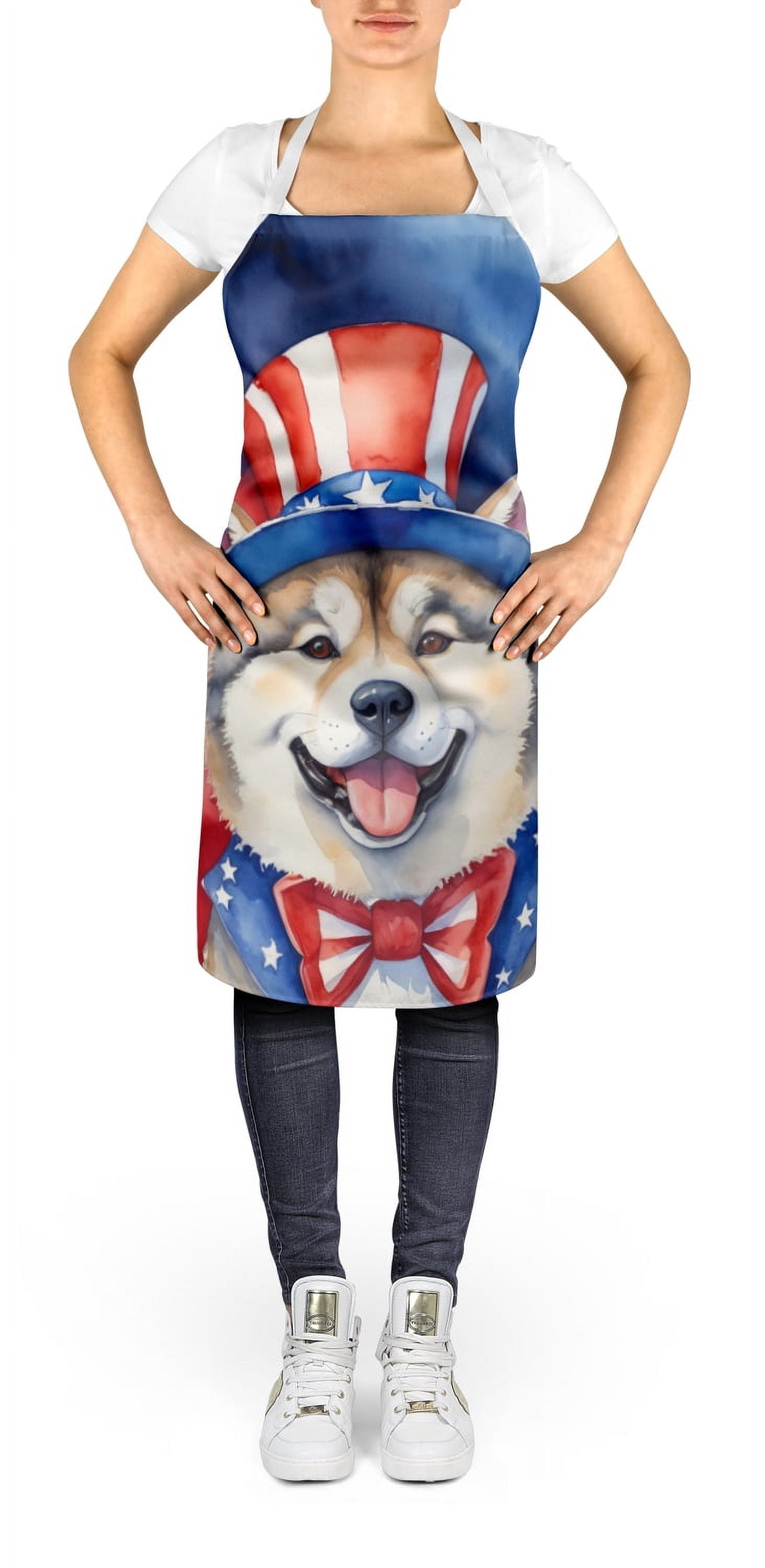 Carolines Treasures DAC5634APRON 30 x 27 in. Akita Patriotic American Apron