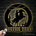 thumbnail image 2 of Handmadetneonsign Custom Cowboy Riding Horse Metal Wall Art LED Light - Personalized Western Cowboy, 2 of 5