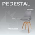 thumbnail image 3 of Sillas de Comedor Modernas con Asiento Acolchado de Diseño Minimalista Tipo Eames Pedestal - Sillas Ergonomicas Acojinadas con Estructura de Madera Ideales para Interior Set de 2 Piezas, 3 of 5