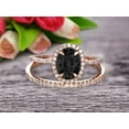 thumbnail image 1 of Oval Cut 2.50 Carat Black Diamond Moissanite Bridal Ring Set Engagement Ring On 10k Rose Gold Stacking Matching Diamond Wedding Band, 1 of 5