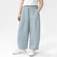 thumbnail image 2 of Atogsazn Toddler Boys Wide Leg Athletic Pants Kids Casual Loose Fit Elastic Waist Sweatpant with Pocket Trouser Blue 2-3 Years Fashion, 2 of 7